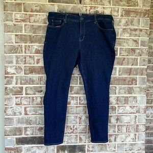 a.n.a Dark Wash Mid Rise Skinny Jeans